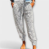 Feli | Pantaloni Largi cu Imprimeu Leopard