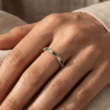 Külli | Inel vintage cu zirconiu verde
