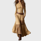 Azucena | Rochie midi Nahast cu cordon