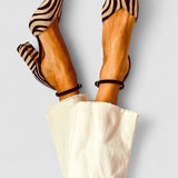 Zebrina™ | Sandale cu model zebra pe toc mediu