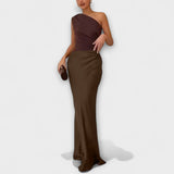 Luna | Rochie din satin asimetrică