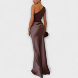 Luna | Rochie din satin asimetrică