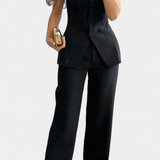 Jekaterina | Costum minimalist: top și pantaloni largi