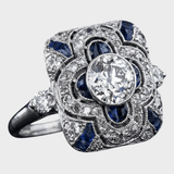 Sirje | Inel clasic elegant din argint în stil vintage cu ornament zirconie albastră