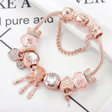 Eha | Brățară Snowflake Rose Pink - Pandantiv Argint