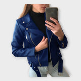 Tuuli | Jachetă din piele modernă cu curea și cataramă