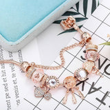 Eha | Brățară Snowflake Rose Pink - Pandantiv Argint