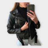 Tuuli | Jachetă din piele modernă cu curea și cataramă