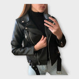 Tuuli | Jachetă din piele modernă cu curea și cataramă