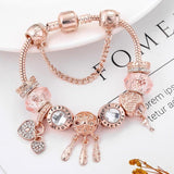 Eha | Brățară Snowflake Rose Pink - Pandantiv Argint
