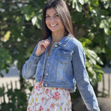 Ane | Rochie lungă cu flori și guler din dantelă