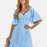 Claire | Rochie midi albastru de vară cu curea reglabilă