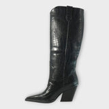 Külli | Cizme cu design de piele de crocodil și toc elegant