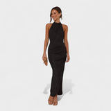 Camila | Rochie lungă, creponată