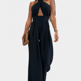 Jessica | Mono Halter cu spatele gol și pantaloni lați