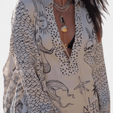 Amalia | Tricou scurt în stil Bohemian cu pantaloni elastici