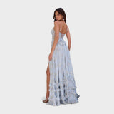 Florencia | Rochie cărată de plajă boem cu tăieturi și volane