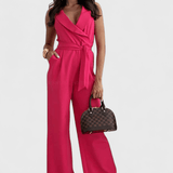 Montserrat | Rochie monocolor elegantă fără maneci, cu centură și cădere fluidă