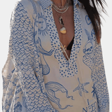 Amalia | Tricou scurt în stil Bohemian cu pantaloni elastici
