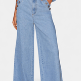 Ludovica | Set denim: jachetă ajustată și pantaloni largi