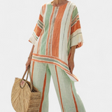 Dalila | Elegant Set din In de Bambus cu Broderie de Smarald
