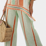 Dalila | Elegant Set din In de Bambus cu Broderie de Smarald