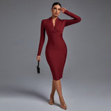 Samara | Rochie cu decolteu în V și mâneci lungi