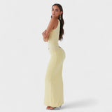 Seranella | Rochie maxi asimetrică cu decolteu