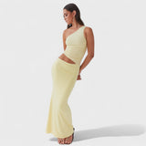 Seranella | Rochie maxi asimetrică cu decolteu