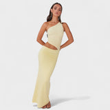 Seranella | Rochie maxi asimetrică cu decolteu