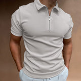 Siim | Tricou Polo pentru Bărbați cu Mâneci Scurte și Fermoar