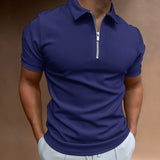 Siim | Tricou Polo pentru Bărbați cu Mâneci Scurte și Fermoar
