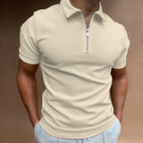 Siim | Tricou Polo pentru Bărbați cu Mâneci Scurte și Fermoar