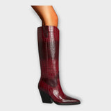 Külli | Cizme cu design de piele de crocodil și toc elegant