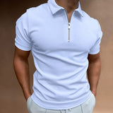 Siim | Tricou Polo pentru Bărbați cu Mâneci Scurte și Fermoar