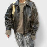 Chandra | Pantaloni din denim cu model leopard în stil vintage