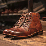 Fanum | Cizme Barbatesti Retro cu Varf Rotund