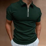Siim | Tricou Polo pentru Bărbați cu Mâneci Scurte și Fermoar