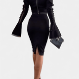 Minerva | Set elegant: fustă cu tăieturi și talie înaltă