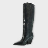 Külli | Cizme cu design de piele de crocodil și toc elegant