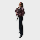 Elina | Jachetă din piele cu cingătură și detalii moderne