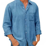 Camisa | Camisă din Denim cu Mânecă Lungă