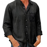 Camisa | Camisă din Denim cu Mânecă Lungă