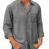 Camisa | Camisă din Denim cu Mânecă Lungă