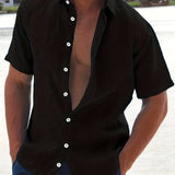 Camisa | Cămașă Ușoară cu Amestec și Mânecă Scurtă
