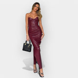 Beatriz | Rochie midi din piele cu un sentiment moodă