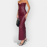 Beatriz | Rochie midi din piele cu un sentiment moodă