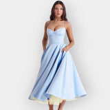 Olivia | Rochie midi elegantă cu drapaj