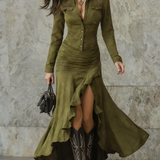 Carlotta | Rochie Lungă cu Volane