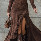 Carlotta | Rochie Lungă cu Volane